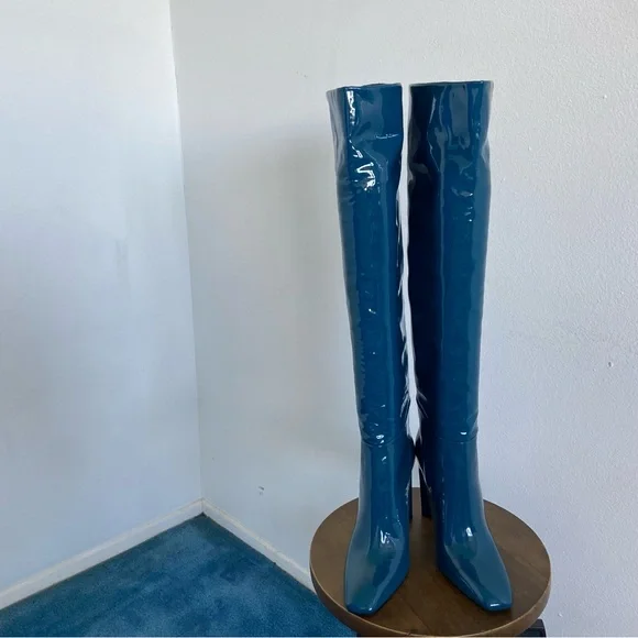 Tamara Mellon Legacy Over The Knee Teal Boots